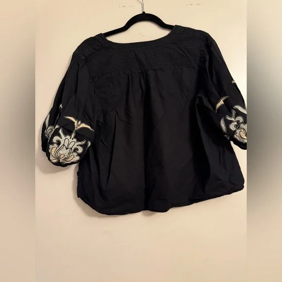 Anthropologie Embroidered Balloon-Sleeve Blouse Size L - Picture 2 of 14
